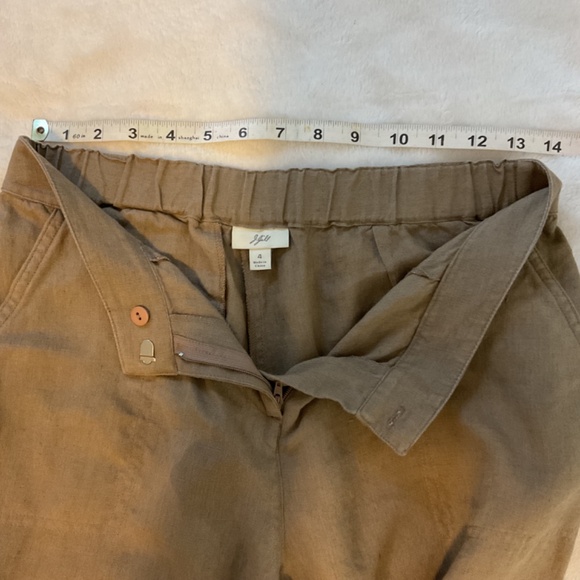 J. Jill 3 piece linen, xs ruffle blazer, embroidered scallops skirt 4, crop pant - Picture 12 of 12